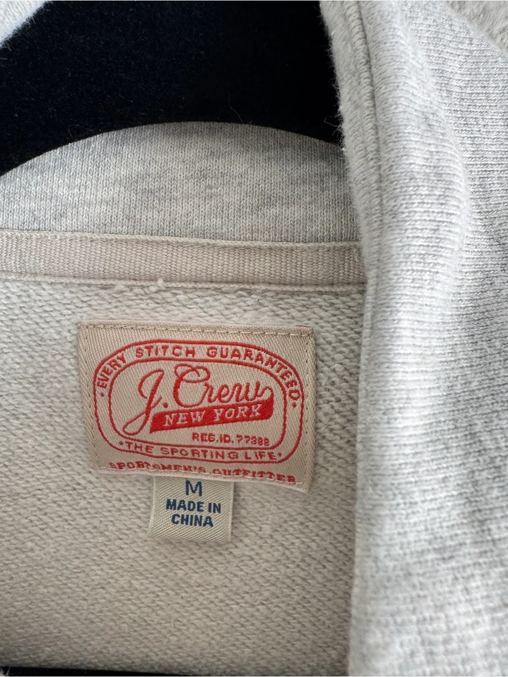 JCrew Sporting Life Full Zip Sweatshirt Jacket Grey Mens Medium Mock Neck